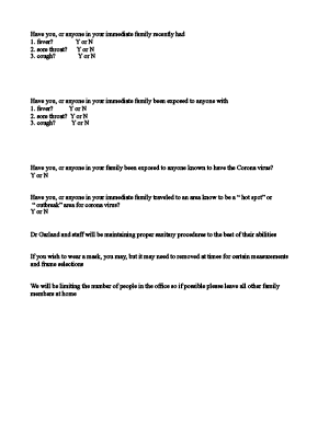 COVID 19 Questionnaire